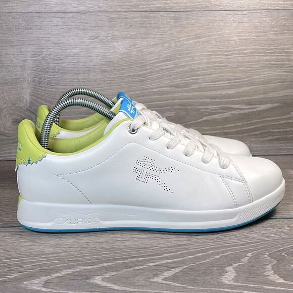Kuru Roam Classic Court Women’s Sz 8.5M Bright White Pale Lime Comfort Sneakers - Picture 1 of 10